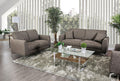 Brown Linen-like Fabric Living Room Set 3pcs F688278