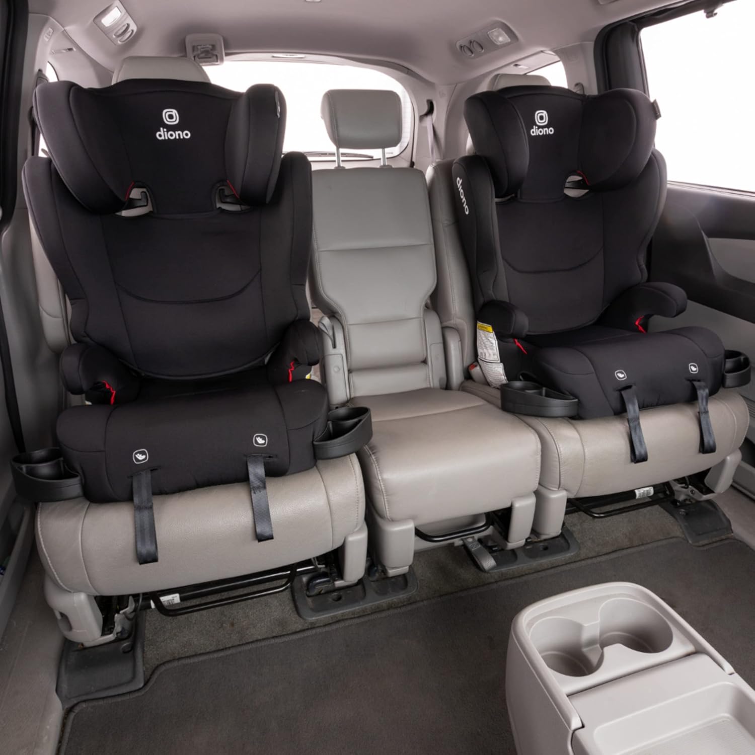 Pack of 2 Backless Booster Car Seats, Black U456