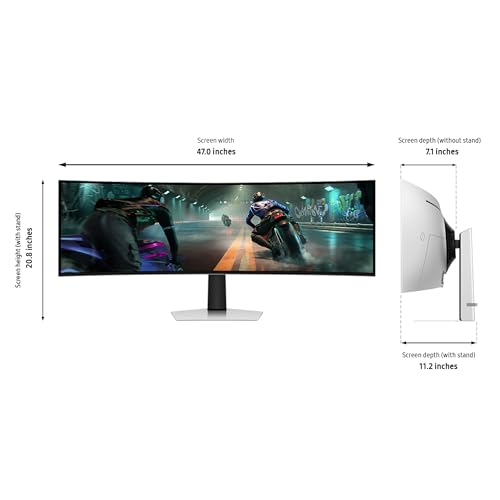 49" Dual QHD QD-OLED Curved Gaming Monitor, 144Hz, 0.03ms Y445