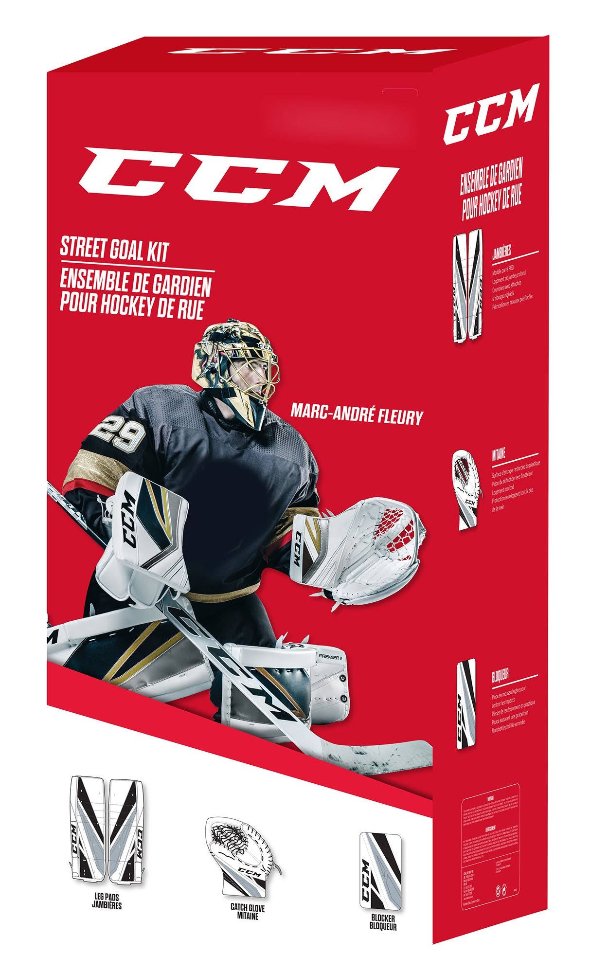 Black 24 Street Hockey Goalie Pad Set U1012