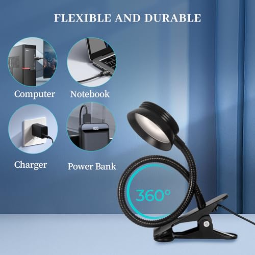 Clip on LED Reading Light, 3 Color Lights, USB E592192