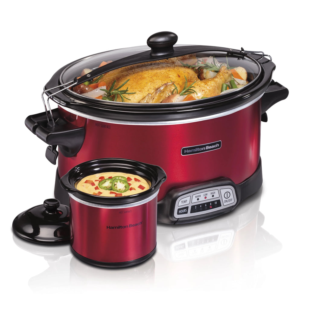 7 Quart Programmable Slow Cooker with Removable Crock, Red S883
