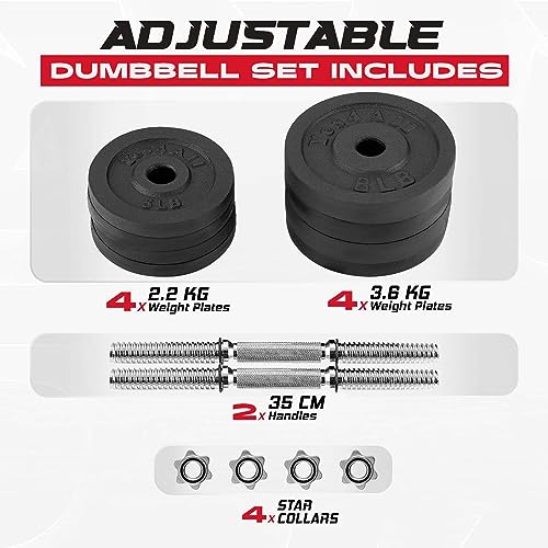 Adjustable Dumbbell Set with Weight Plates A9120