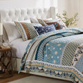 3-Piece Full/Queen Blue Quilted Bedding Set V35323