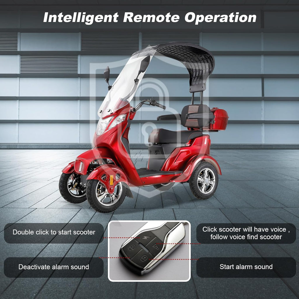 4 Wheel Electric Mobility Scooter with Canopy & Windshield U773916