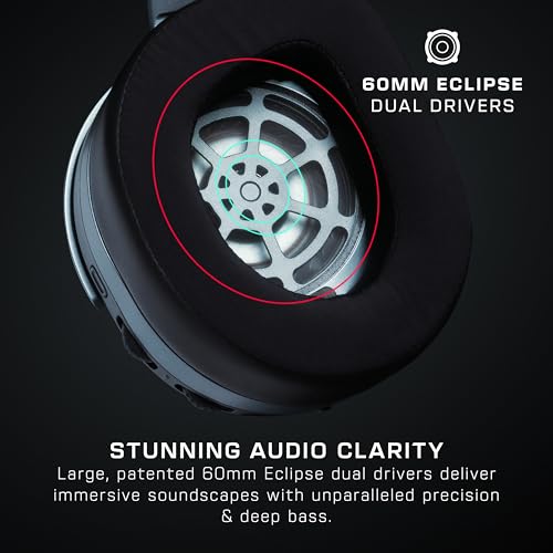 Black Wireless Gaming Headset with Memory Foam Cushions Y814