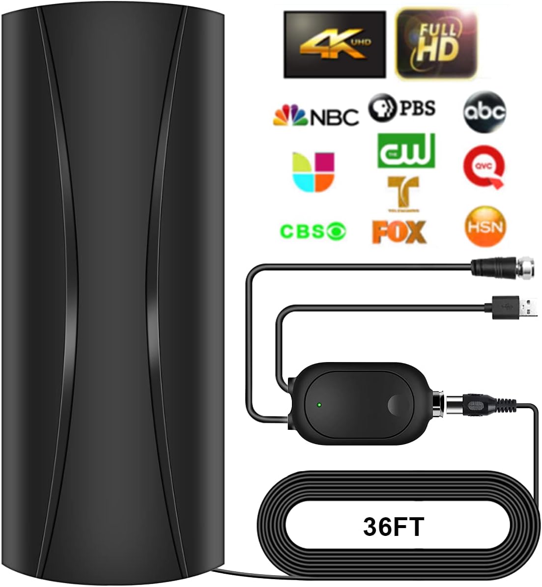 Digital TV Antenna with Amplifier Signal Booster and Coaxial Cable L451