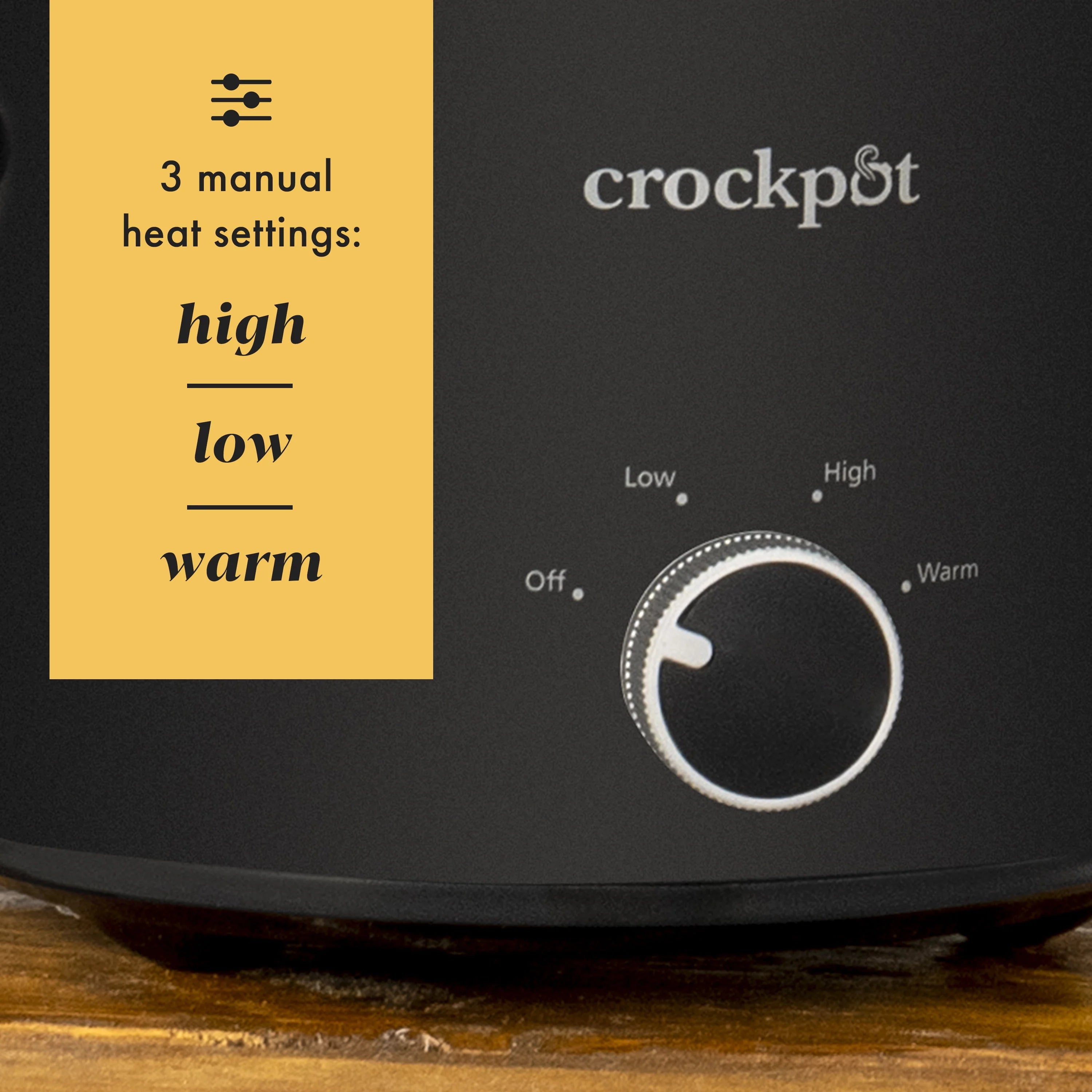7-Quart Manual Slow Cooker, Black S11946