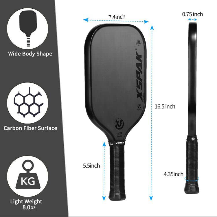 Carbon Fiber Pickleball Paddle with Cushion Comfort Grip Z705819
