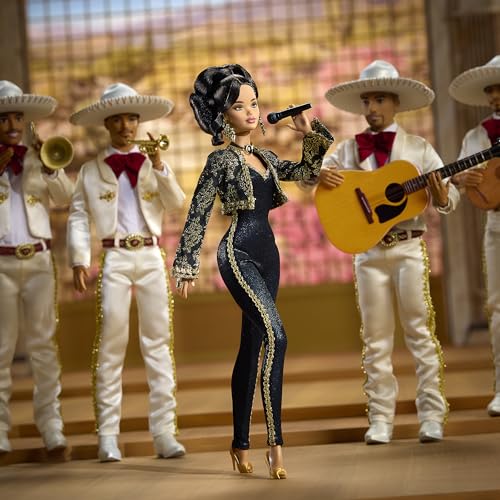 Black and Gold Suit Doll with Cropped Jacket and Golden Accessories O340970