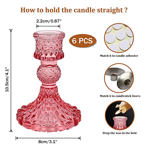 Glass Candlestick Holders Set of 6 F58790