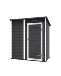 Black and White 4x6 Resin Outdoor Storage Shed K7214