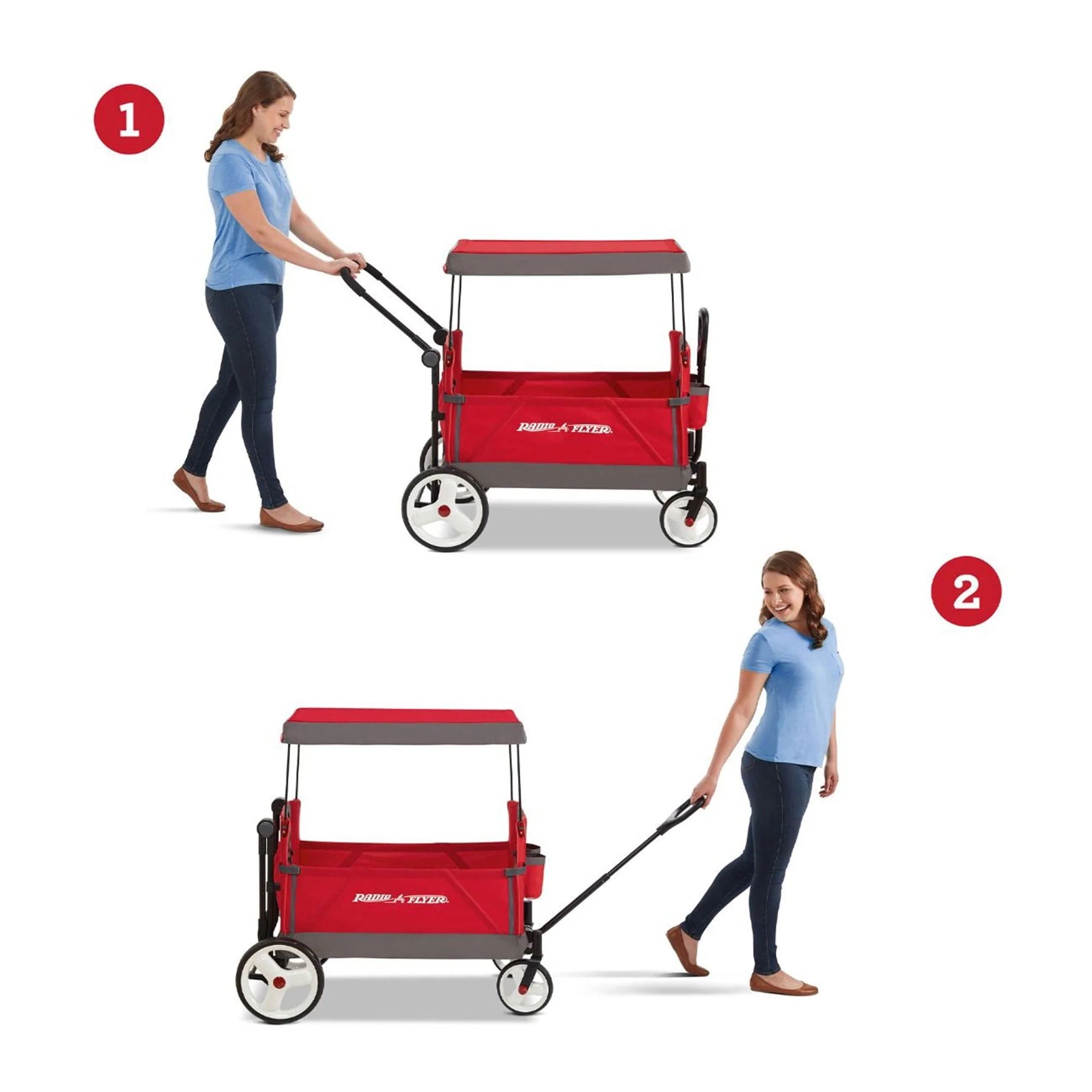 Red/Black Convertible Stroll N Wagon with Pull & Push Handle H83256