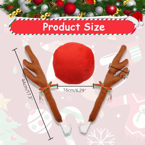 Reindeer Antlers & Nose Christmas Car Decorations A6852