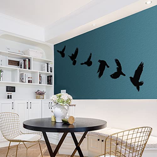 Black Birds Metal Wall Decor Set of 6 E104