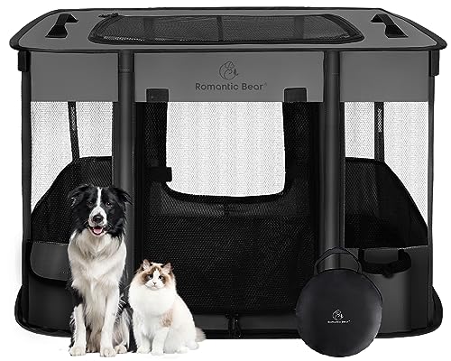 Foldable Dog Cat Playpen with Carrying Case S467