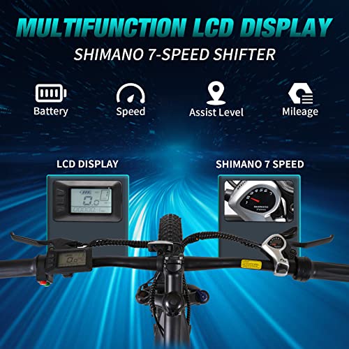 750W 48V 14AH Removable Battery 26" Fat Tire Electric Bike N24994