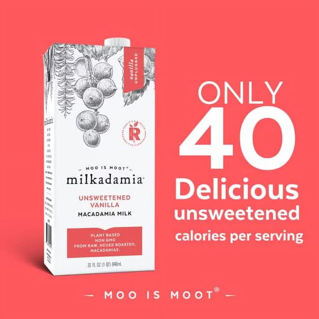 32 Fl Oz (Pack of 6) Unsweetened Vanilla Macadamia Milk I68449