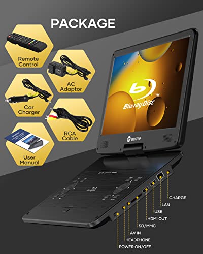 16.9" Portable Blu ray DVD Player with 14.1" 1080P HD Swivel Screen S46163