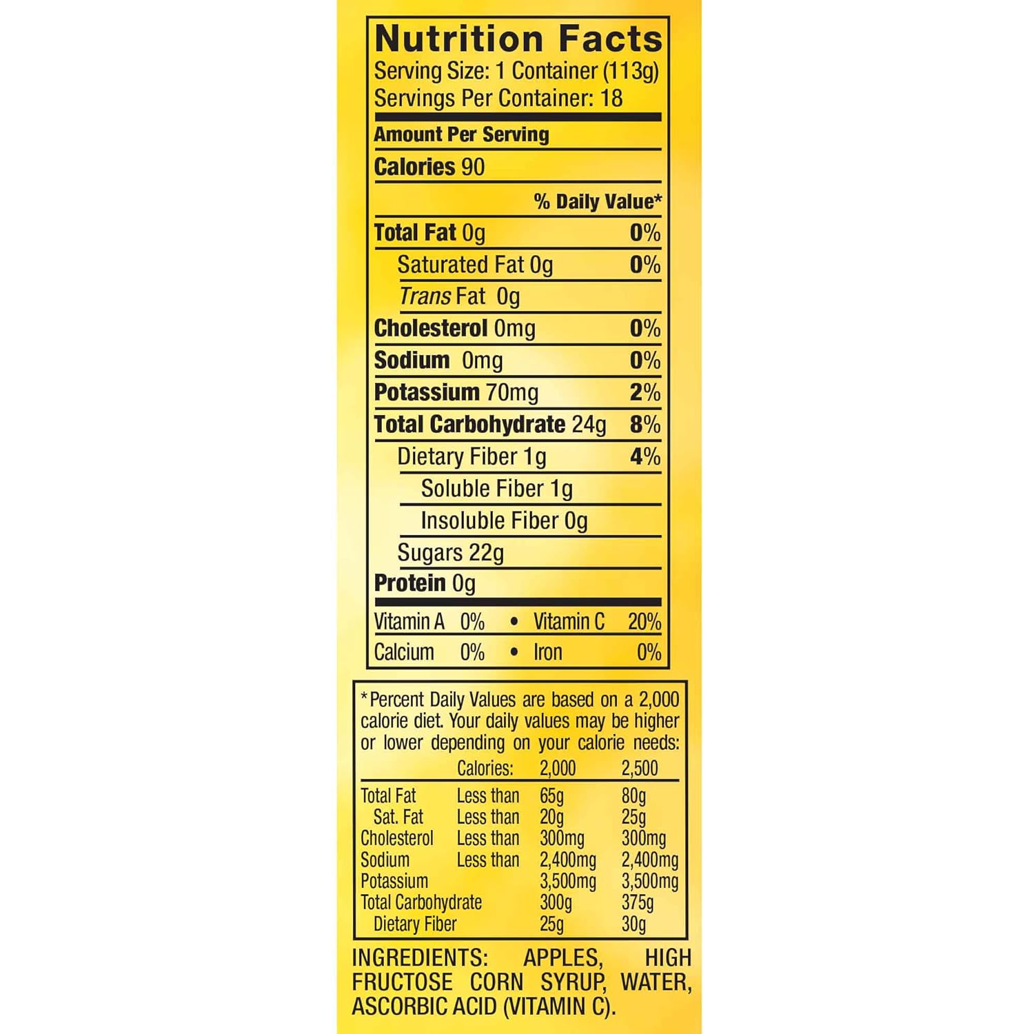 Original Applesauce, 4 oz, 18 count R73678