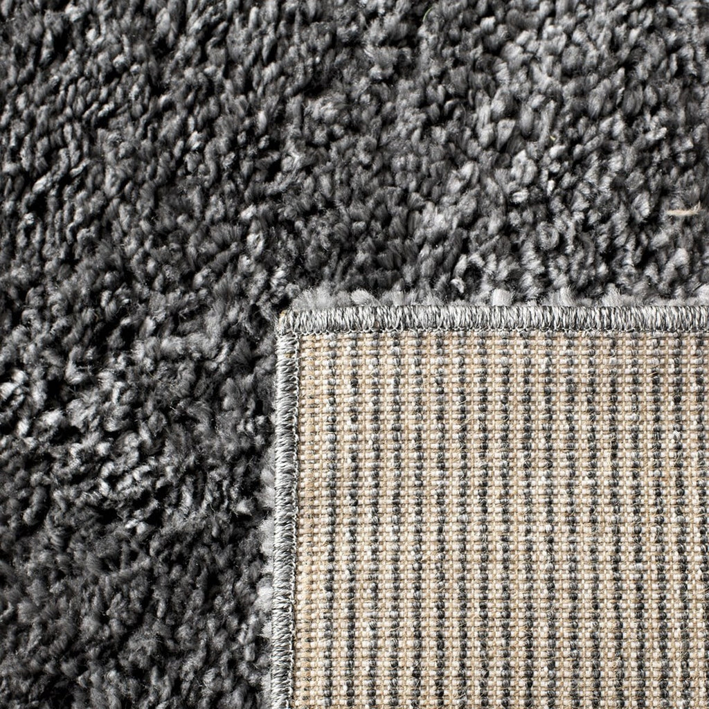 Grey 4' x 4' Square Plush Shag Area Rug U9660