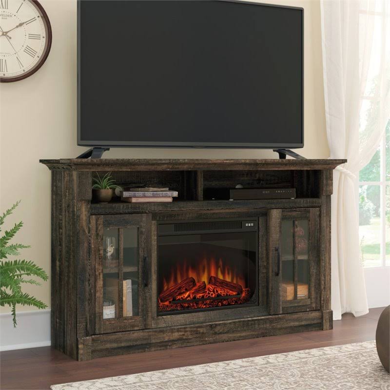 TV Stand with Electric Fireplace in Carbon Oak M107775