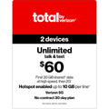 $60 Unlimited 30-Day 2 Lines Prepaid Plan with 30GB Shared Data and 10GB Mobile Hotspot Per Line M909227
