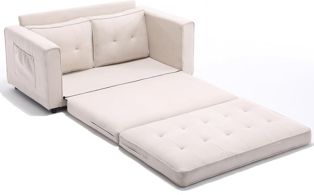 Beige Velvet Sofa P4391
