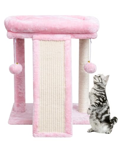 Small Cat Tree with Scratching Post, Light Grey A1890