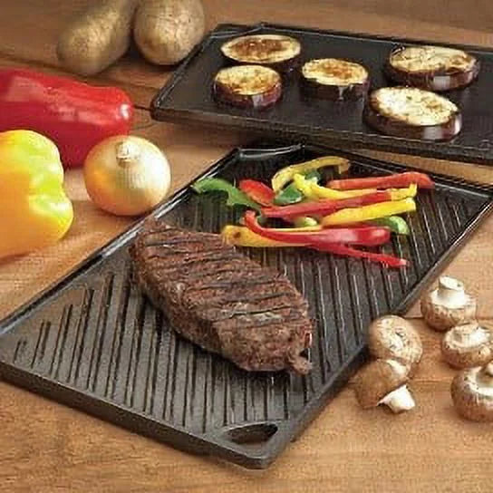 Black Cast Iron Reversible Grill/Griddle O21494