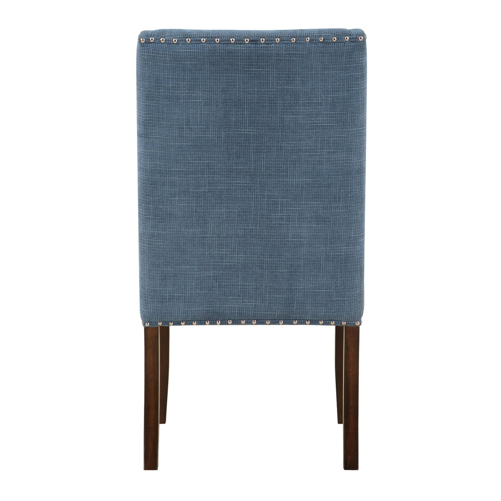 Brown and Blue Transitional Accent Dining Chair Set of Two F2676