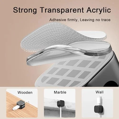 12 Pack Black Self Adhesive Magnetic Cable Clips Cord Organizer M99366