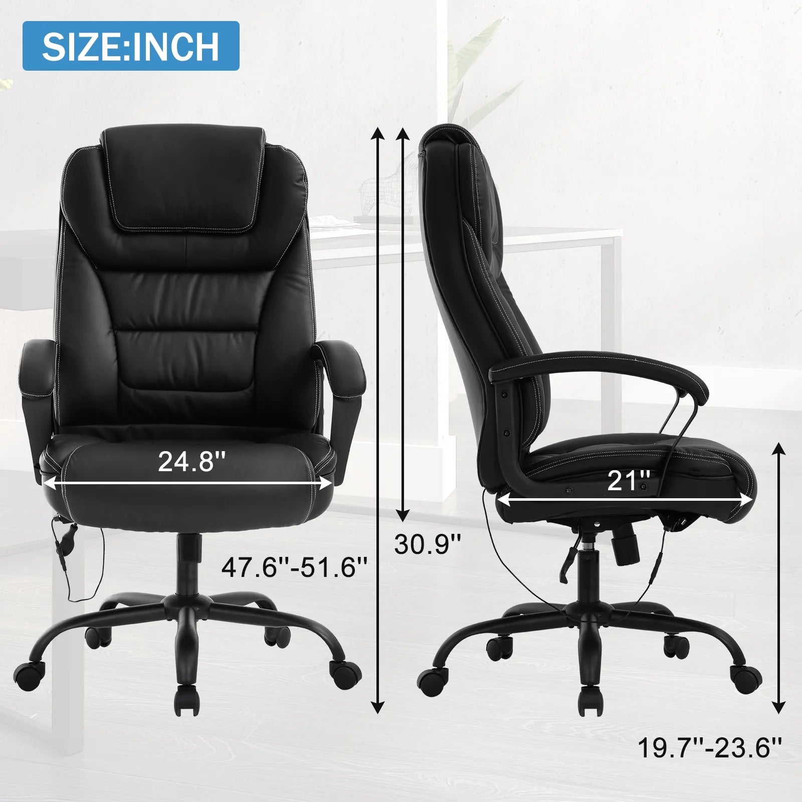 Heavy Duty Ergonomic Office Chair 500 lbs Capacity with Massage O501