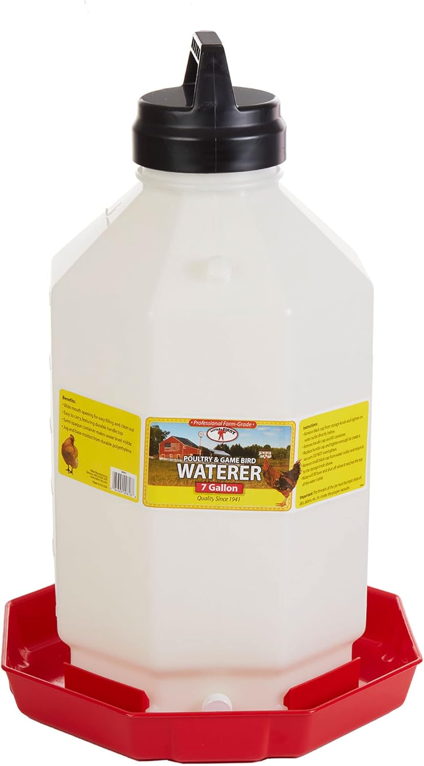 Red 7 Gallon Hanging Automatic Poultry Waterer Y1977