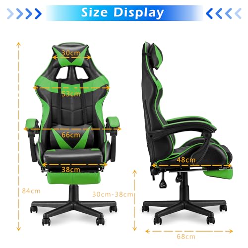 Pink Gaming Chair with Footrest I628
