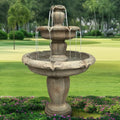 3-Tiers Concrete Water Fountain with Submersible Electric Pump N8129