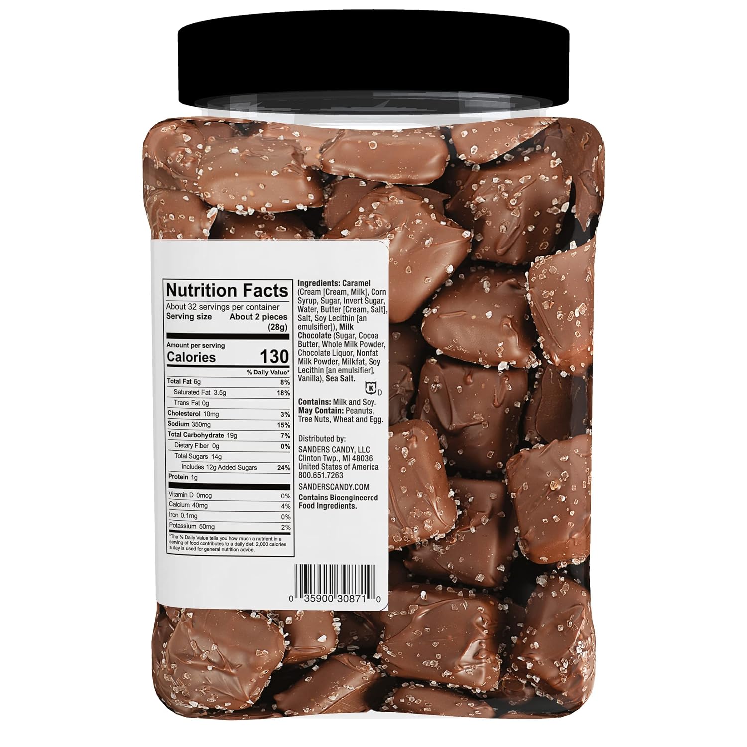 Milk Chocolate Sea Salt Caramels (32 oz Tub) U990755