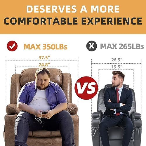 Large Electric Power Lift Recliner Chair with Extended Footrest Brown I377