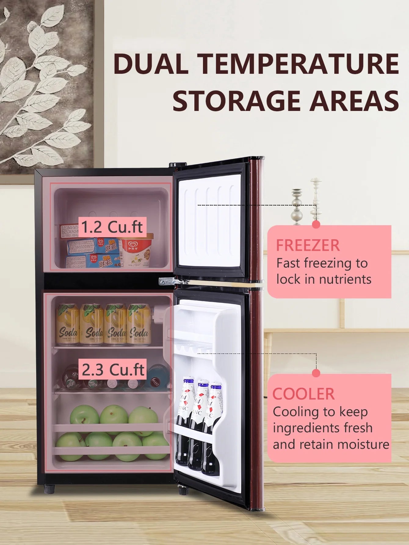3.5 Cu.ft Mini Fridge with Freezer M3760