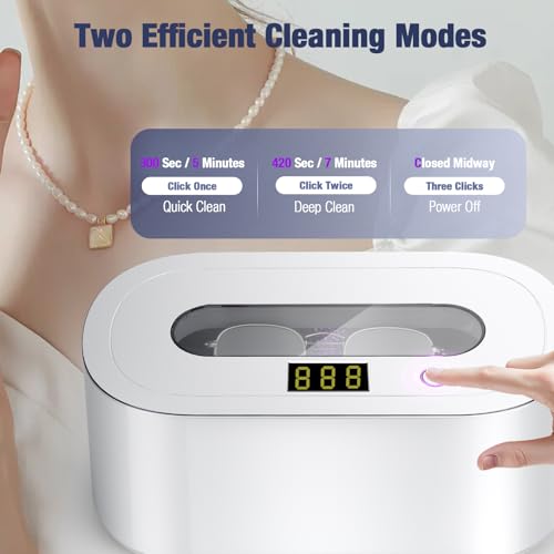 Ultrasonic Jewelry Cleaner, 48Khz 30W Portable with Digital Timer, 12OZ X876340