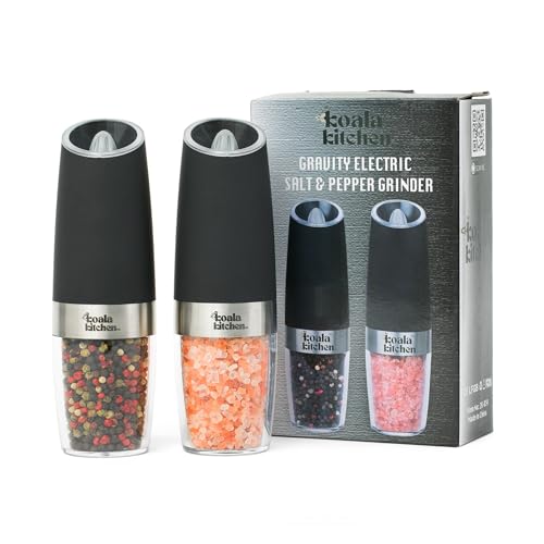 Black Electric Salt and Pepper Grinder Set, 2 Pack L354