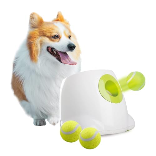 Automatic Ball Launcher for Dogs, includes 3pcs Tennis Balls O1601