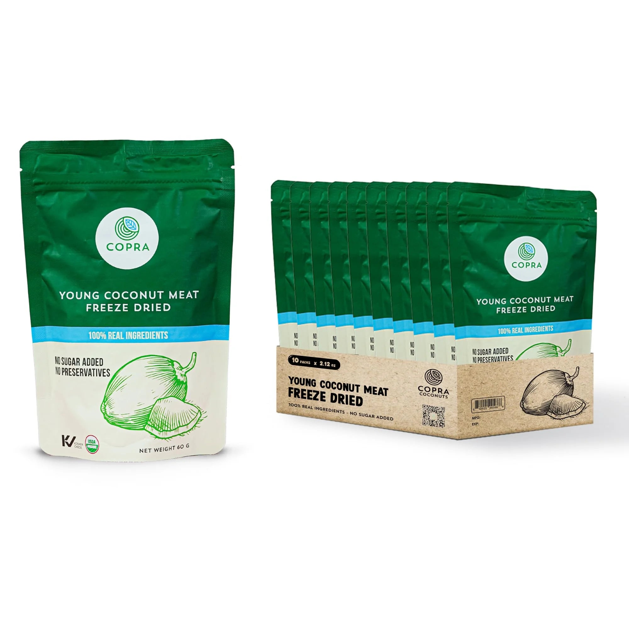 Young Thai Coconut Freeze-Dried Meat, Case of 10 W482522