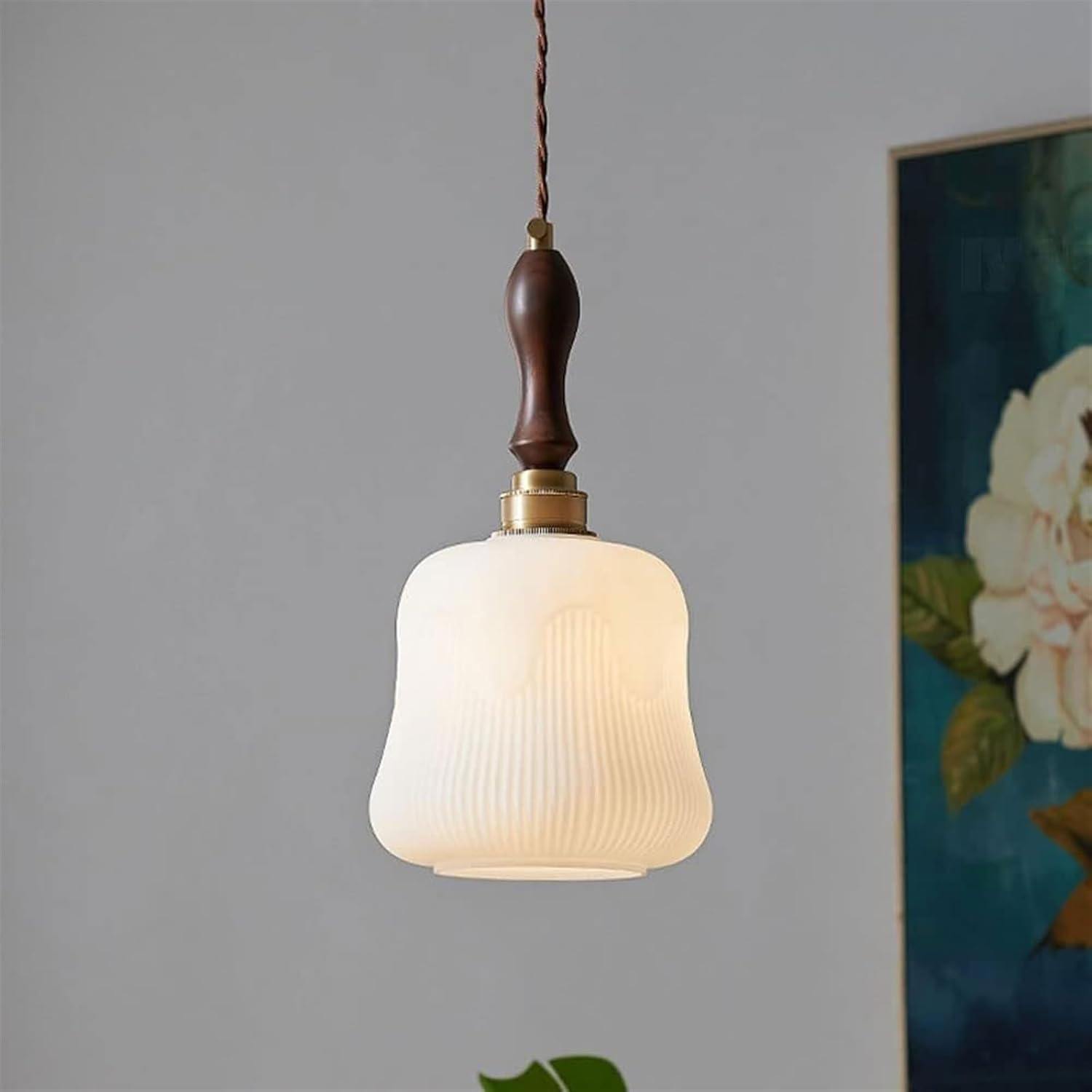 Brass Glass Shade Pendant Lamp L203486