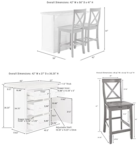 White Faux Marble Top Kitchen Island W448747