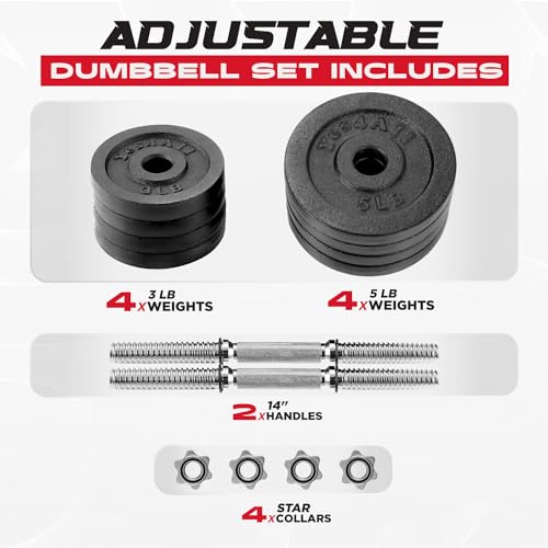 Adjustable Dumbbell Set with Weight Plates A9120