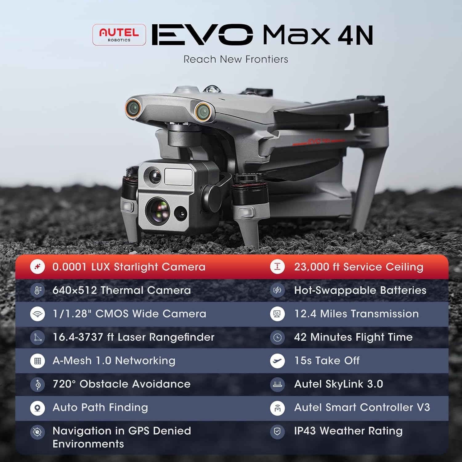 Starlight Night-Vision Thermal Laser 4 Camera Drone F709380