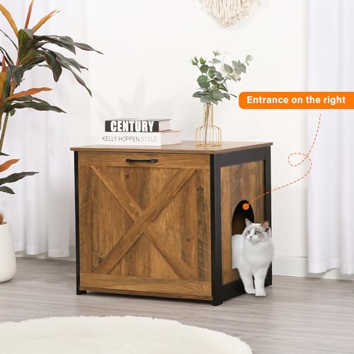 Dark Gray Cat Litter Box Enclosure Cabinet T156