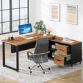 55 Inch L Shaped Desk with File Drawer Z9940