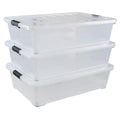 3-Pack 50 Quart Clear Plastic Storage Bins with Wheels A30172